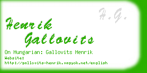 henrik gallovits business card